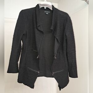 Tribal Elegant Black Open-Front Blazer